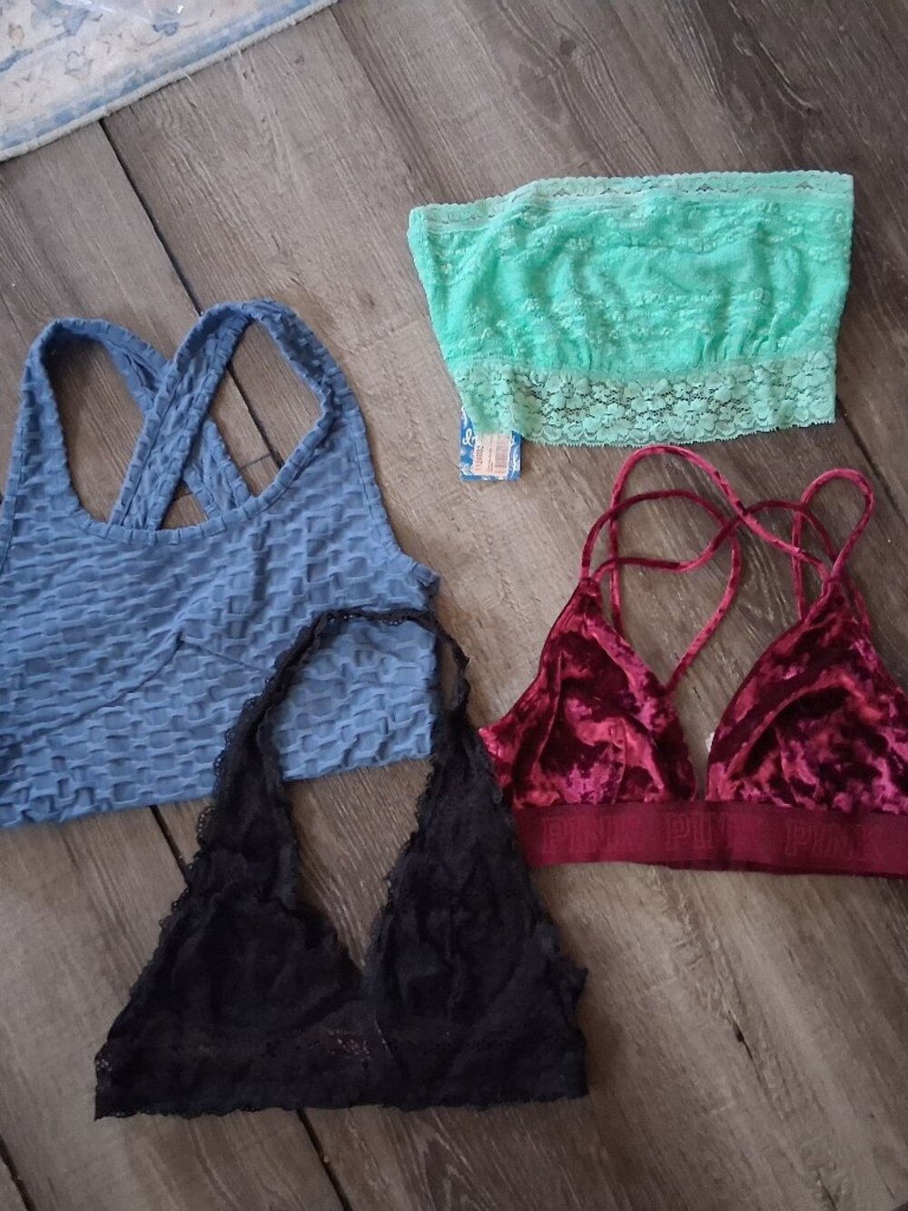 Victoria secret Free people Bra lot small  Halter Strappy Strapless  Velvet Lace
